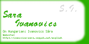 sara ivanovics business card