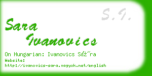 sara ivanovics business card